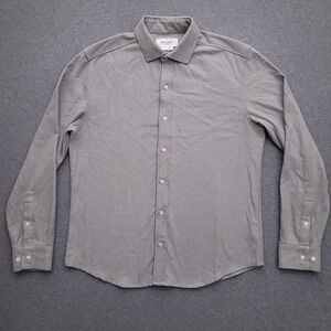 Ministry Of Supply Button Up Shirt Mens Medium Gray Performance Flannel